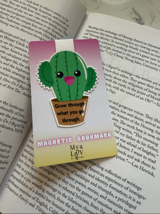 cactus grow through magnetic bookmark