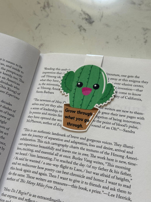 cactus grow through magnetic bookmark