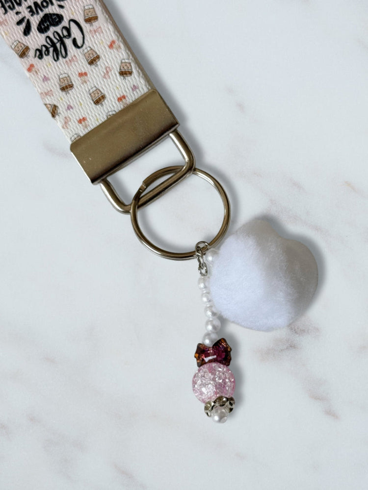 Keychain with beads on a white background