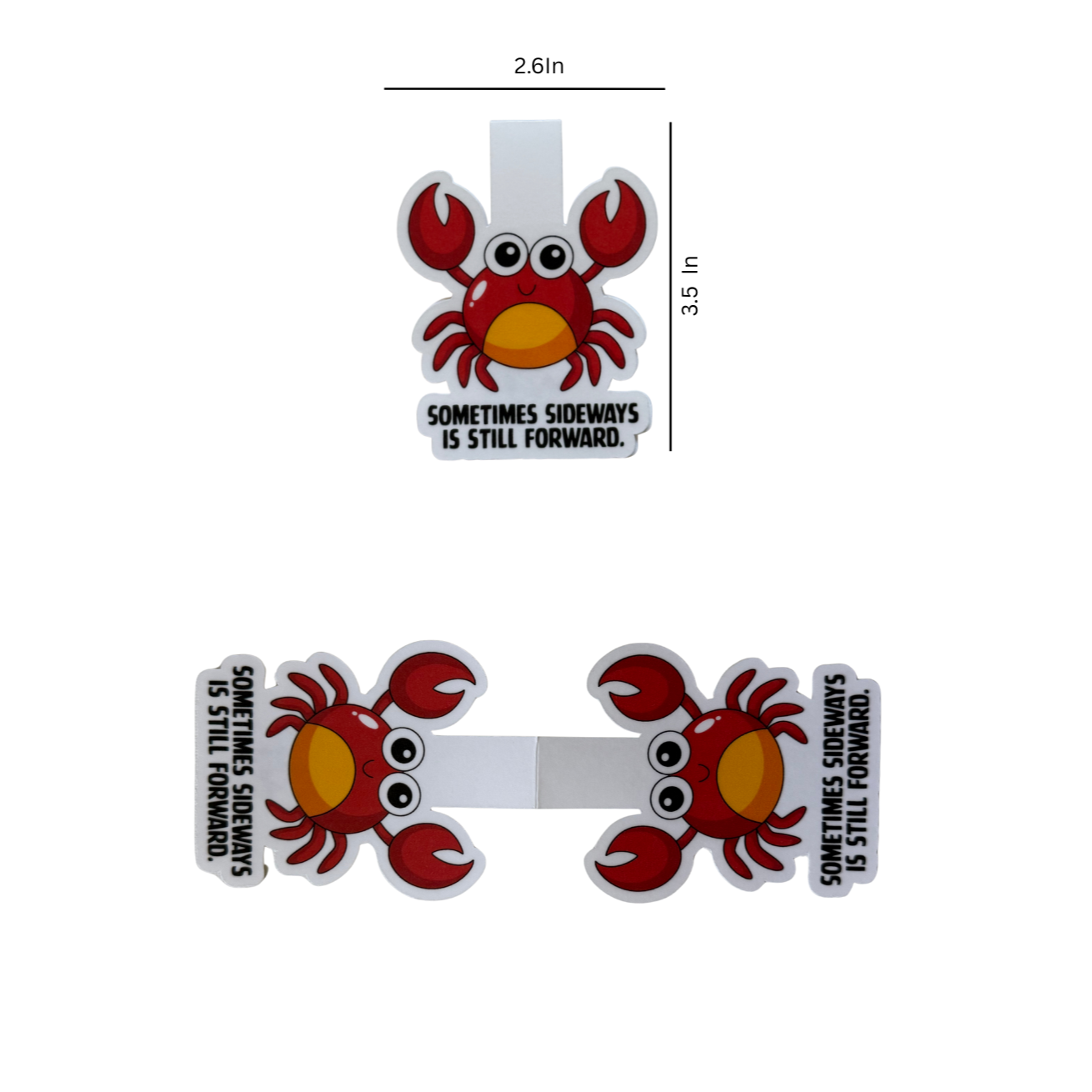 Two crab-shaped keychains with a white background