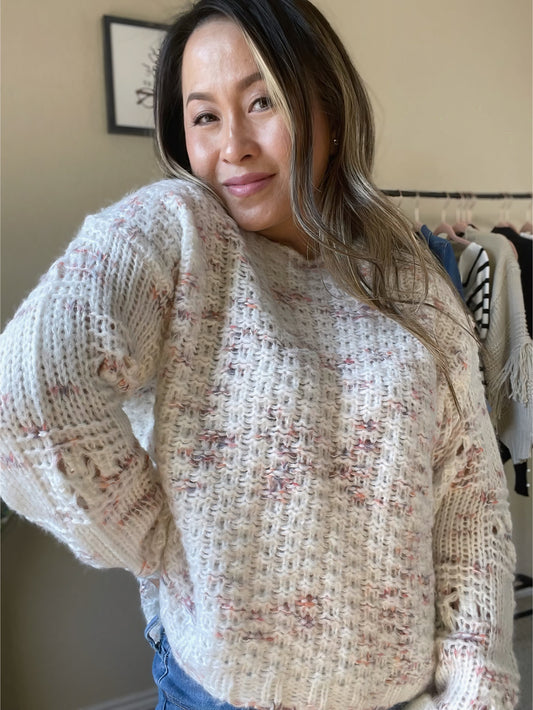 Speckled Knit Sweater – Cozy & Stylish