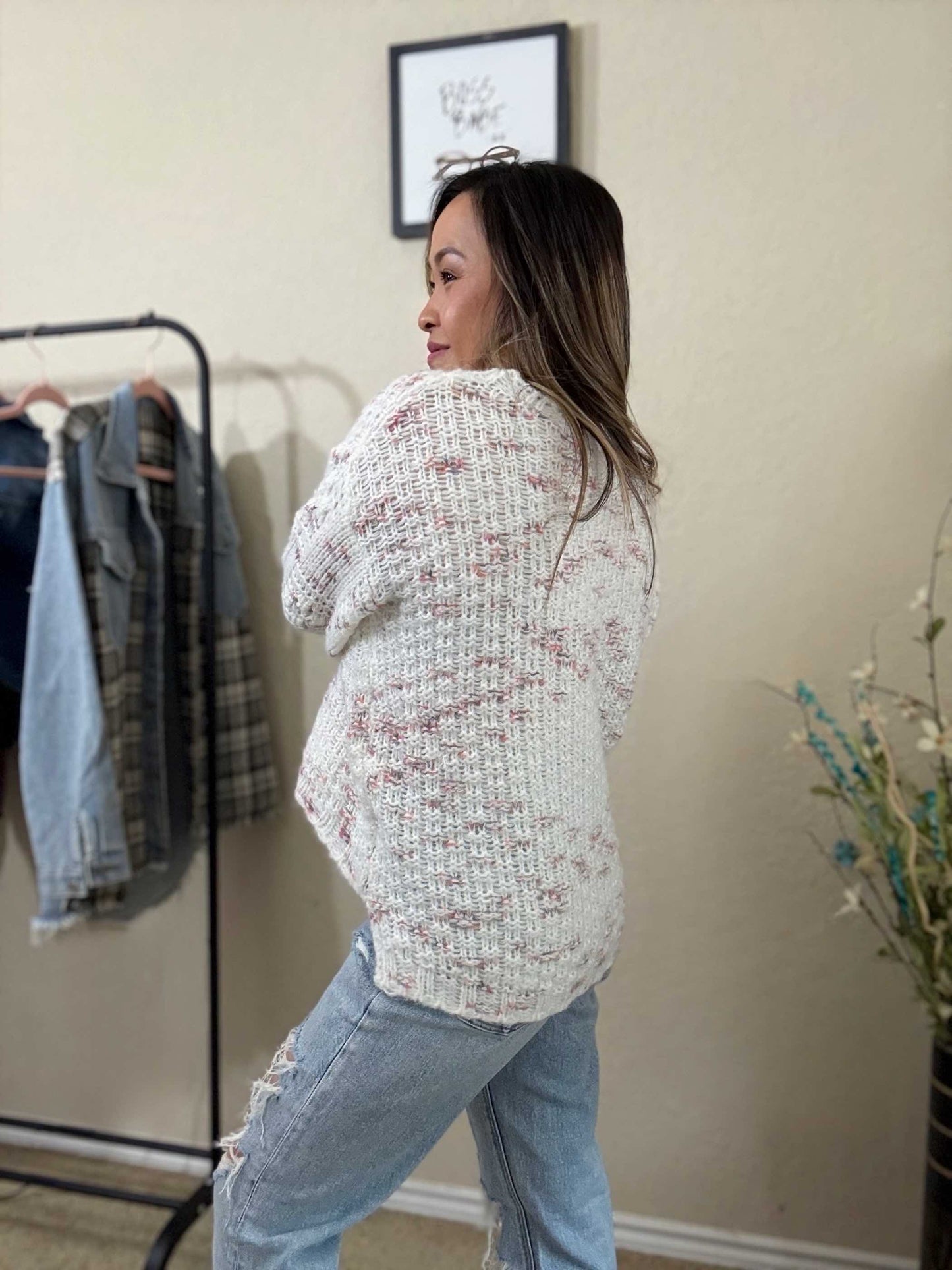 Speckled Knit Sweater – Cozy & Stylish