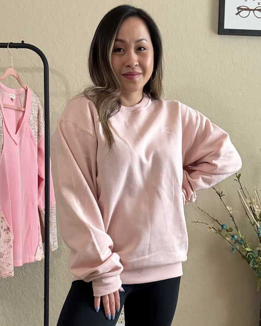 She Is Strong Embroidered  Sweatshirt -crewneck