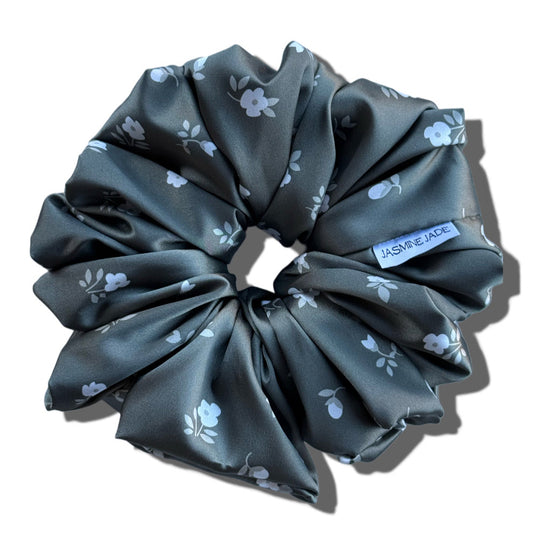 Floral patterned scrunchie on a white background