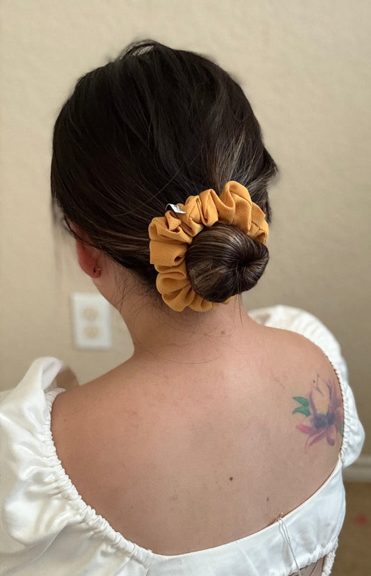 Golden Glow Crepe Scrunchie-XS