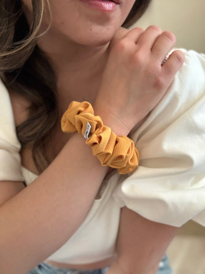 Golden Glow Crepe Scrunchie-XS