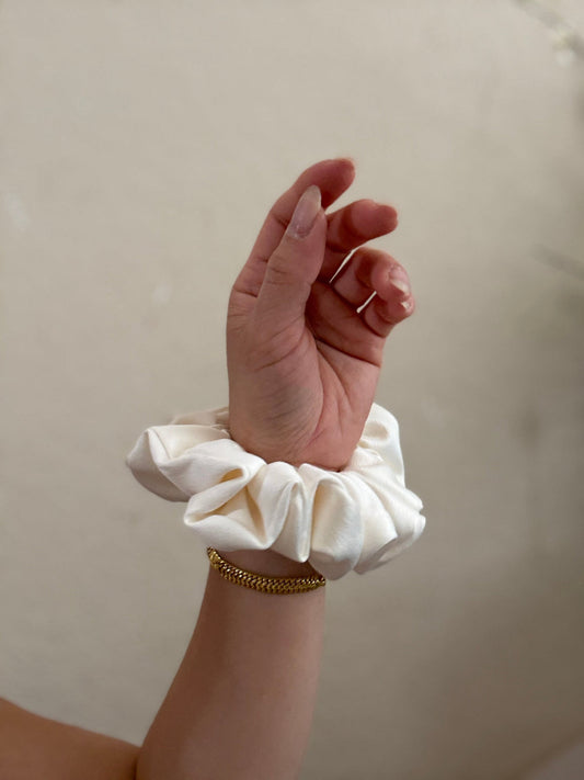 Ivory Whisper- Matte Satin Scrunchie MIDI