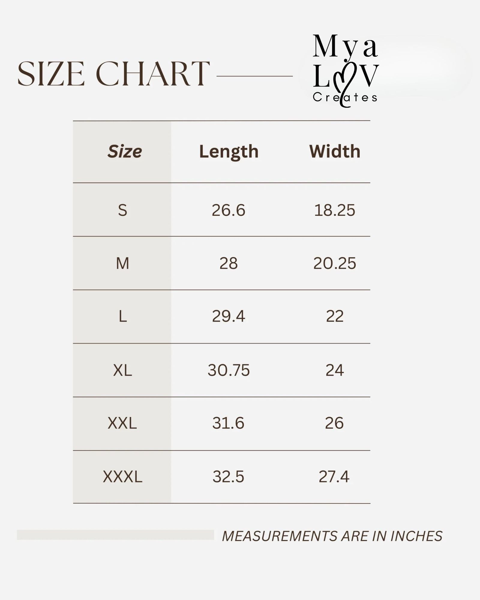 size chart